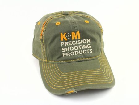 K&M Logo Hat Distressed Look - Army/Gold 100% Cotton Twill-0