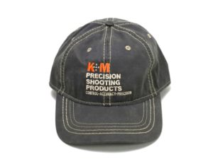 K&M Logo Hat - Black Oiled Leather Look-Orange