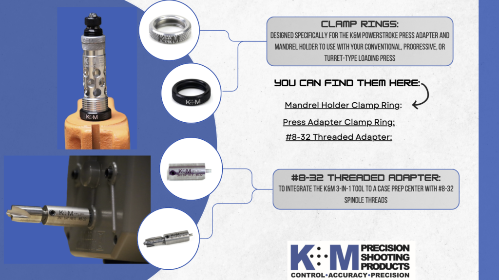 K&M Clamp Rings and #8-32Threaded Adapter